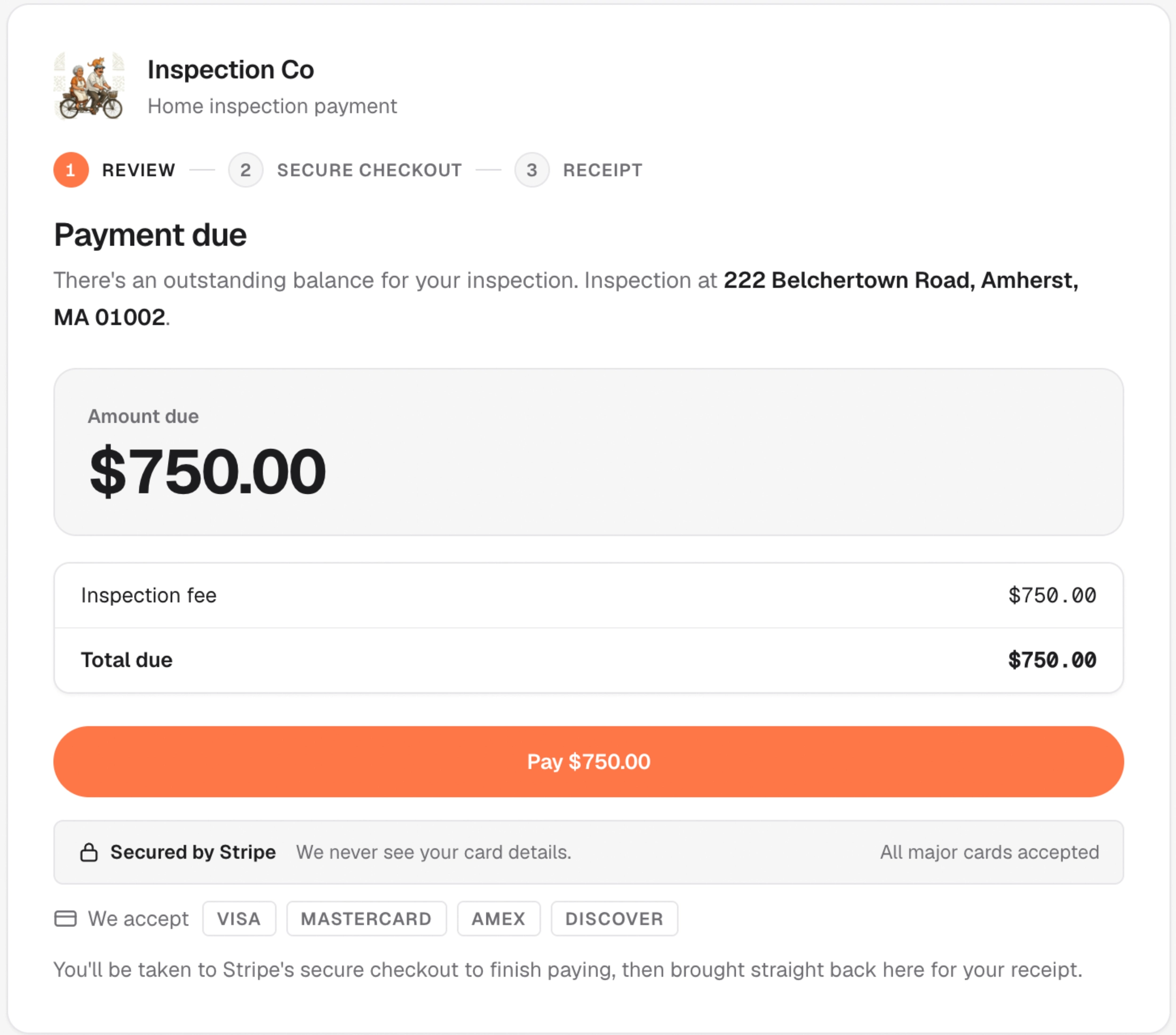 An itemised invoice marked paid.
